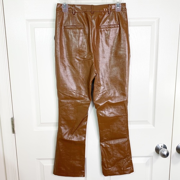 Greylin Anthro Vegan Leather Pants Brown - Picture 2 of 8